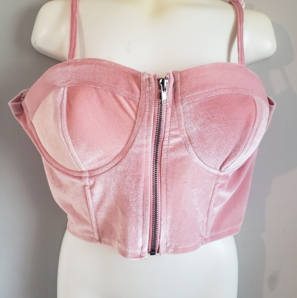 VELVET BUSTIER TOP